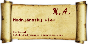 Mednyánszky Alex névjegykártya