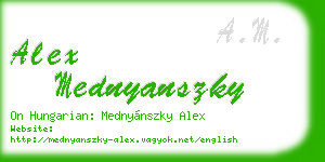 alex mednyanszky business card
